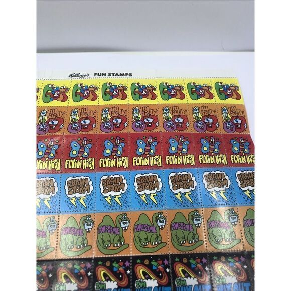 Kellogg's Cereal Fun Stamps Sheet Stickers Vintage 1980s. Rare - Picture 4 of 14